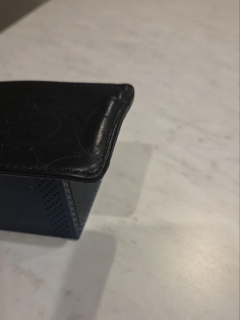 Coach Black Leather Card Holder With Clip